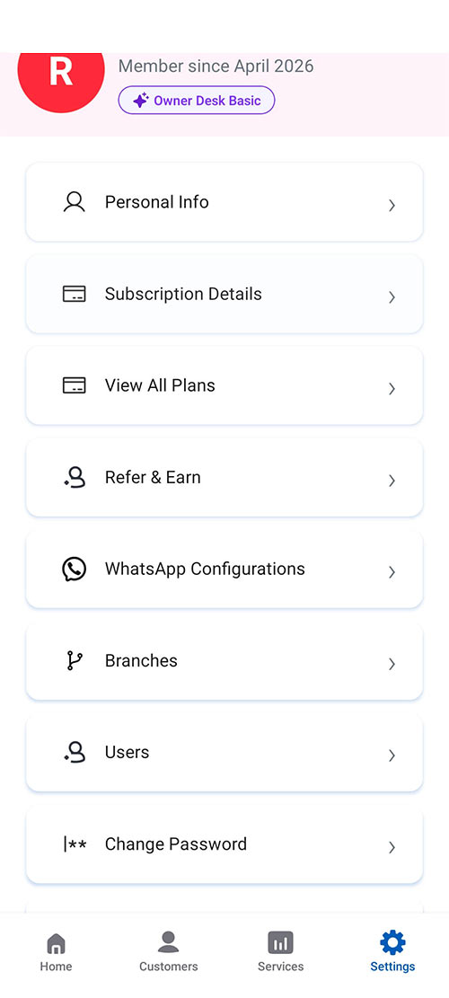 owner desk profile screenshot